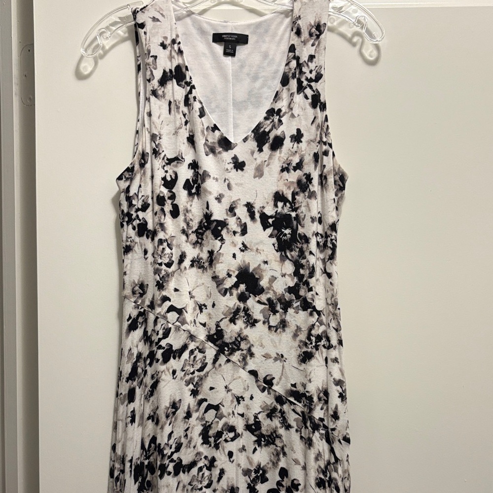 Simply Vera Vera Wang Monochrome Floral Asymmetrical Dress